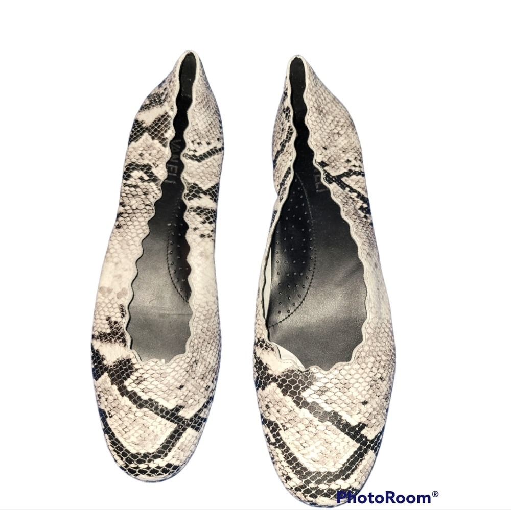 Vaneli 11 S Flats Shoes Sancia scalloped Roccia Asti Snakeskin